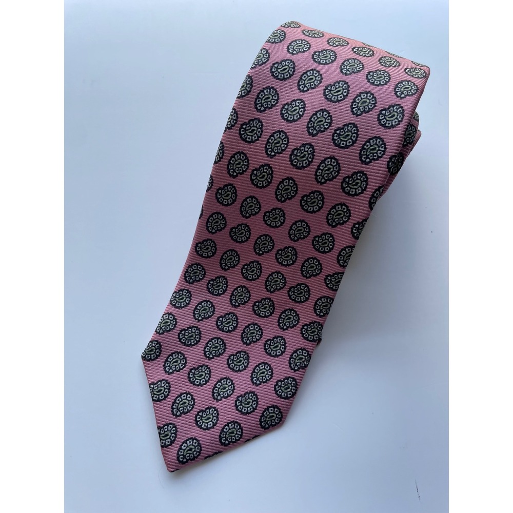 Polo Ralph Lauren Silk Tie Pink Paisley Medallion Geometric Men's Necktie Skinny